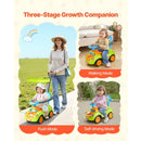 KFFKFF 3-in-1 Ride-On Push Car for Toddlers Aged 19-36 Months with Safety Guardrail