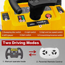 12V Kids Ride-On Construction Sweeper Truck with Trailer and Rubbish Bin Toy Car