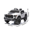 White 12V Remote-Controlled Ride-On Car with 4-Wheel Shock Absorption for Kids Aged 3-6