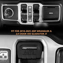 Black Window Button Cover for 2018-2025 Jeep Wrangler JL Unlimited Sahara