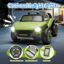 12V Official Volkswagen Beetle Electric Ride-On Car for Kids - Green, Speeds 1.5-2.5MPH