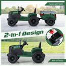 24V Kids' Ride-On Tractor with Removable Trailer and Music Remote Control