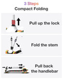 Elecorange Kids 3-Wheel Electric Scooter with Adjustable Height for Ages 3-12