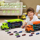Orange 33" Foldable 2-Layer Race Track with 6 Metal Cars