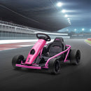 Pink 24V Electric Drift Go Kart for Kids Ages 8-12 with Dual Speed Options