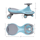 Babyjoy Blue Wiggle Car with Flashing Wheels for Kids and Toddlers