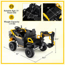 24V Electric Ride-On Excavator with Remote Control and 4WD Capability