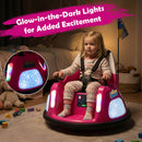 Battery-Powered Pink Bumper Car with 360° Spin & Remote for Kids Ages 1.5-6