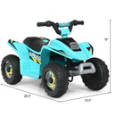 Electric 6V Blue Quad ATV Ride-On Toy with Forward and Reverse for Toddlers