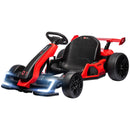 24V Electric Go Kart in Red with Adjustable Seat and Smooth Start at 7.5 MPH