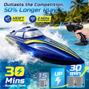 DEERC 14" High-Speed RC Boat for All Ages, Self-Righting Feature, Speeds Over 20 MPH