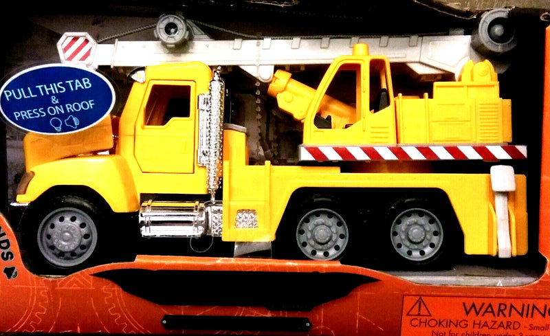 Micro Series Yellow Crane Construction Truck with Lights and Sounds