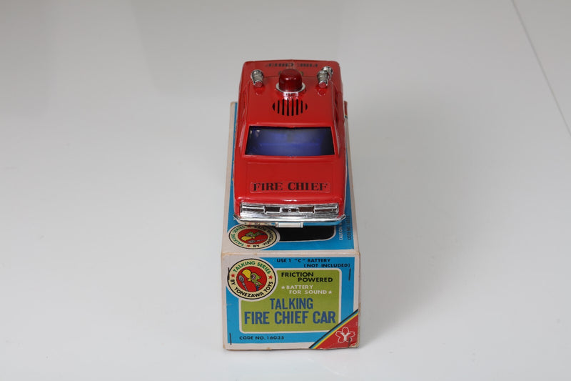 Vintage Japanese Friction-Powered Talking Police Car Toy