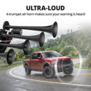 Powerful 12V Inline 4 Trumpet Air Horn Kit with 3L Tank