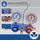 Mastercool 89661-PRO R134a 2-Way Manifold Gauge Set with Integrated 3-in-1 Can Tool
