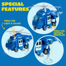 JOYIN Rescue Vehicle Playset - Fire Truck, Ambulance, Police Car, Helicopter