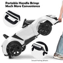 12V Electric Ride-On Car for Kids with Remote Control, Lights, MP3, and Opening Doors - White
