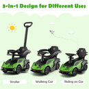 Transformable Green Lamborghini Ride-On Stroller with Sounds