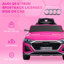 12V Pink Audi Q8 e-tron Sportback Ride-On Car with Remote Control and Suspension for Kids
