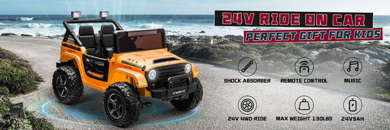 Kids Electric Ride-On Truck 24V 9AH Battery 4WD/2WD Multi-Color Power Car