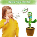 Interactive Dancing Cactus Plush with 120 Songs and Voice Repeat Function