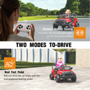 OROFULL Red 12V Electric Ride-On Car with Remote and Music for Toddlers