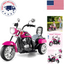 Charming 6V Kids' Chopper Motorcycle with Horn & Headlight in Rose Red