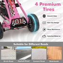 Costzon Kids' 4-Wheel Pedal Go Kart with Adjustable Seat and Handbrake in Pink