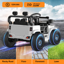 OROFULL White 12V Electric Ride-On Car with Remote Control and Music for Kids