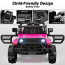 OROFULL 12V Pink Electric Ride-On Car with Remote Control and Music for Toddlers