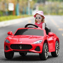 Pink 12V Remote Control Ride-On Car for Kids with Lights