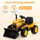Kids' 12V Electric Excavator Ride-On Vehicle with Remote Control