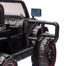 Black 24V Two-Seater Electric Ride-On Toy Truck for Kids with Bluetooth and LED Lights