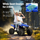 24V 4WD Dual-Seater ATV for Older Kids, Robust 4-Wheel Ride-On with Sounds in Blue