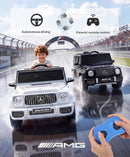 Mercedes-Benz AMG G63 12V Bluetooth Remote Control Ride-On Car for Kids - White