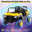 24V Remote Control Dump Truck with Dump Bed, Shovel, Music, and Soft Start