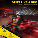 24V Electric Go Kart in Red with Adjustable Seat and Smooth Start at 7.5 MPH