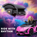 12V Pink Lamborghini SIAN Electric Ride-On Car for Children