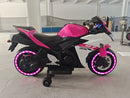 Pink Electric Ride-On Motorcycle for Girls with Training Wheels - Suitable for Ages 3 and Up
