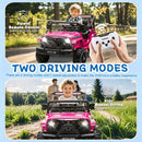 12V Pink Electric Jeep Toy for Kids with Remote, MP3, and LED Lights