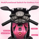 Pink Electric Ride-On Motorcycle for Kids with Training Wheels