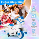 OLAKIDS 2-in-1 Battery-Powered Motorcycle and Unicorn Ride-On