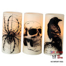 Battery-Operated Skull Flameless Halloween Candle with 6-Hour Timer