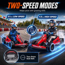 Qaba 24V Red Electric Drift Go Kart for Kids with Dual Motors