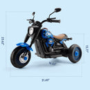 3-Wheel Electric Ride-On Motorcycle for Kids with Colorful Lights and Music - Blue B9