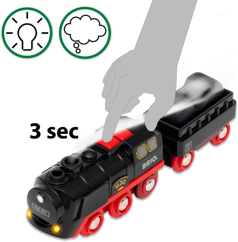3-Piece Steaming Train Set with Lights and Forward/Reverse Motion for Kids