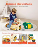 Kids Car Mechanic Tool Set - 60 Pieces with Lights, Sounds, and Steering Wheel