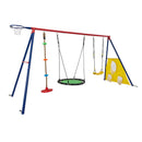 5-in-1 Rainbow Color Swingset with Textilene Swing and Tree Design