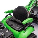 24V Green Ride-On Tractor Excavator with Dump Wagon and 3 Speed Remote Control for Kids