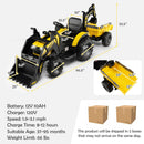 12V Electric 3-in-1 Kids Ride-On Excavator and Bulldozer with Remote and Trailer